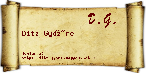 Ditz Györe névjegykártya